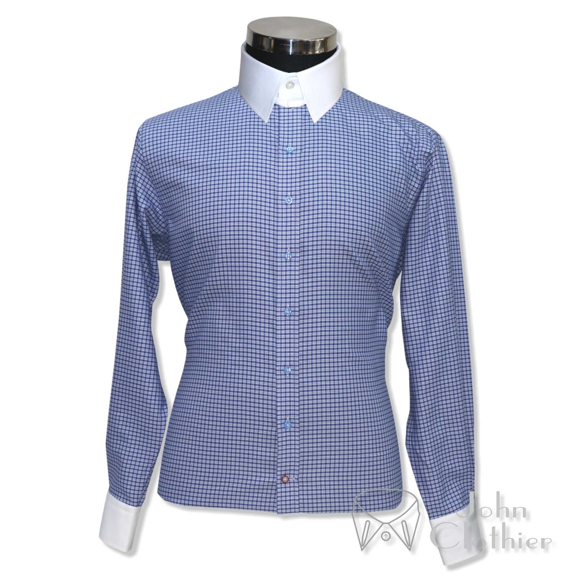Tab Blue Small Checks - 100% Cotton | Dress Shirts | Men's Dress Shirts ...