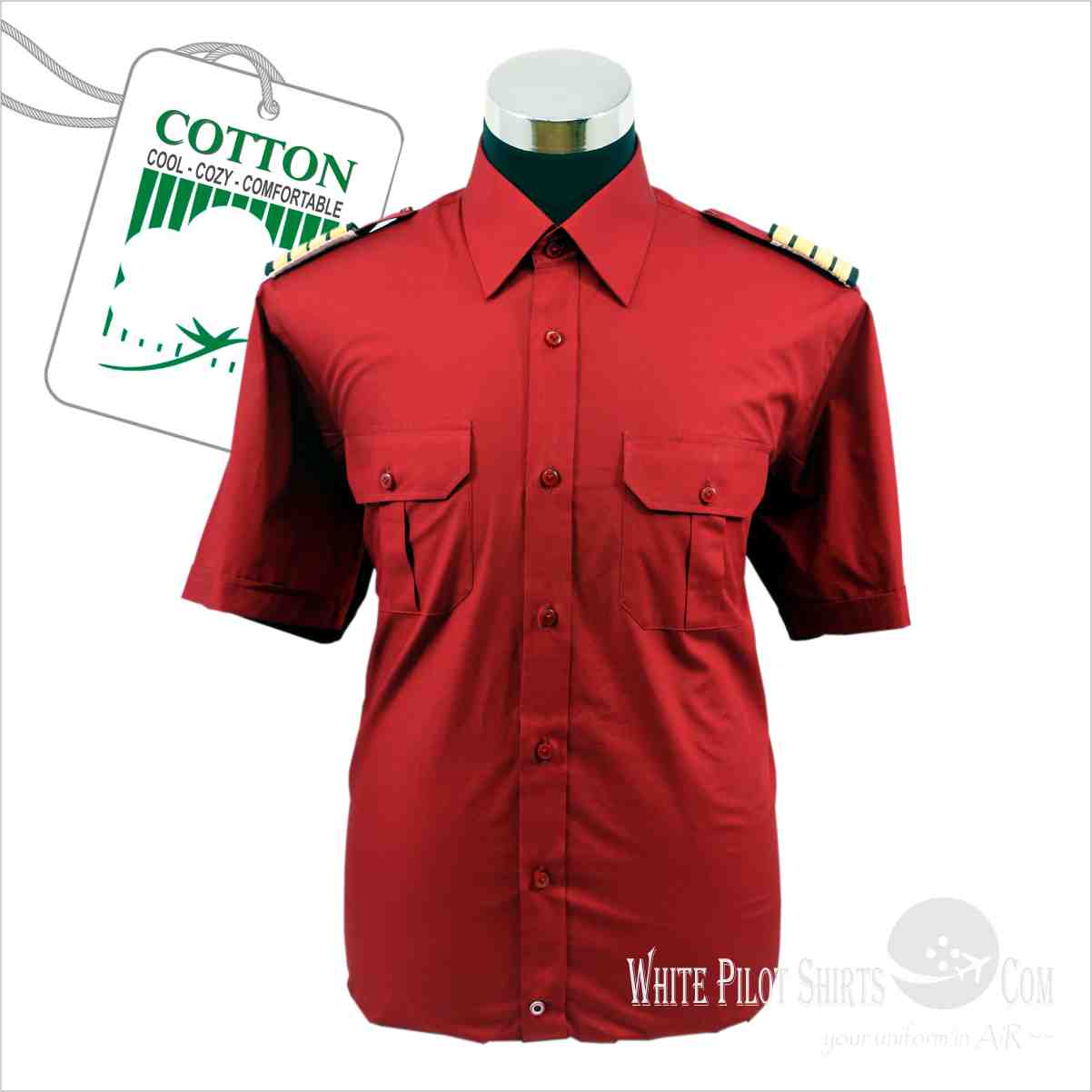 Red Pilot Shirts - Made 2 Measure Pilot Uniform Shirts | Tailor-made ...