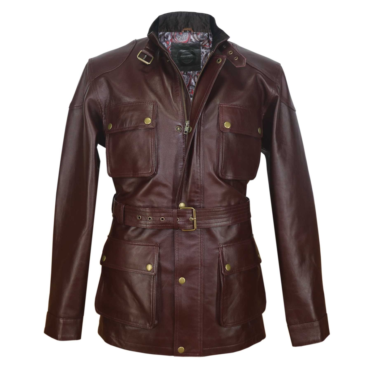 Military Style - Maroon - Maroon Panther | Leather Jackets | Men's ...