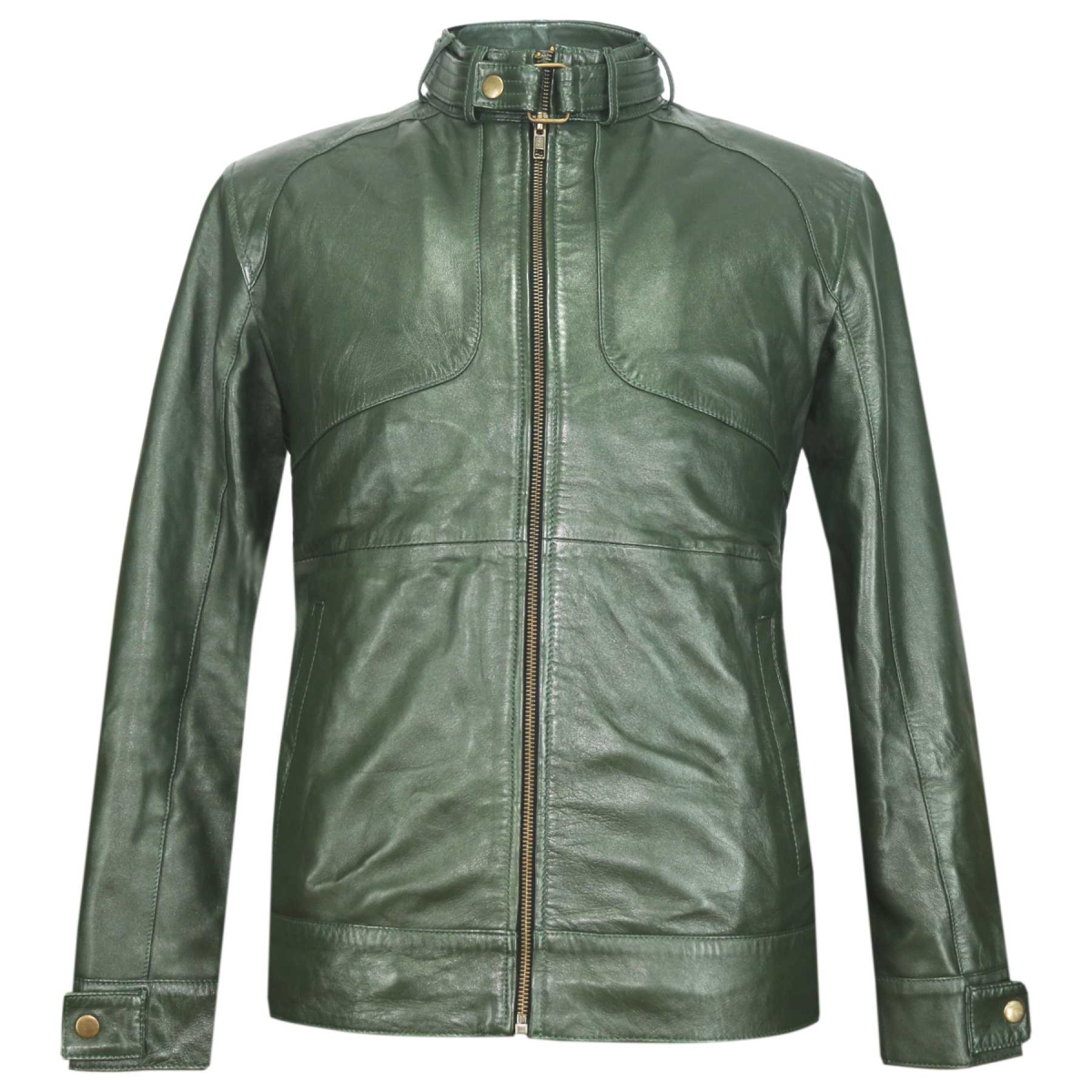 Bomber - Dark Green - Dk Green Café Racer | Leather Jackets | Men's ...