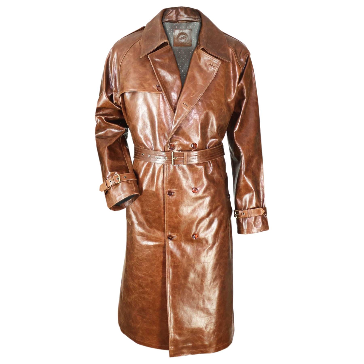 Trench Overcoat Jacket M127- #Chestnut - Chestnut - Cow hide | Leather ...